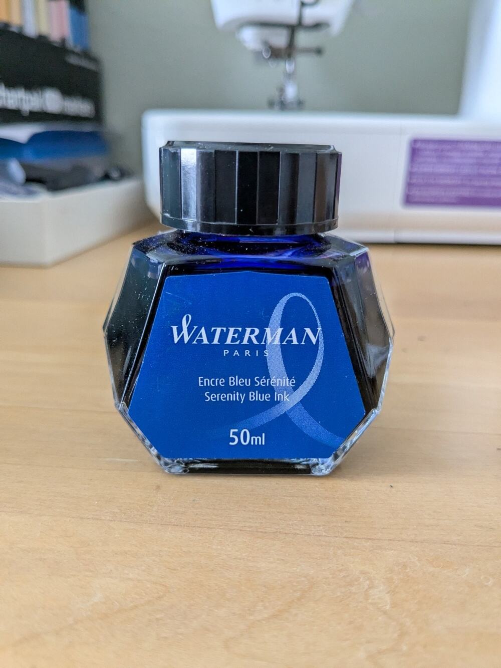 Waterman Fountain Pen Ink In Bottle Blue - Black New In Box 50Ml Old Style